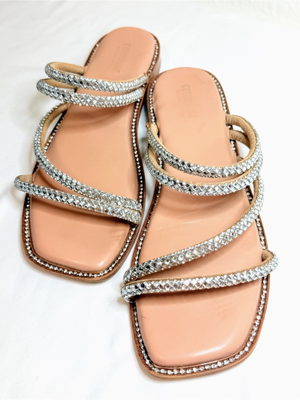 Cushionaire Varda Memory Foam Rhinestone Slide Sandals Pink Size 8.5